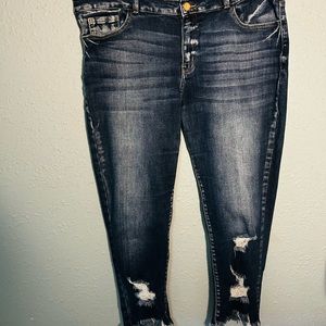 Kancan ankle skinny distressed jeans, size 34